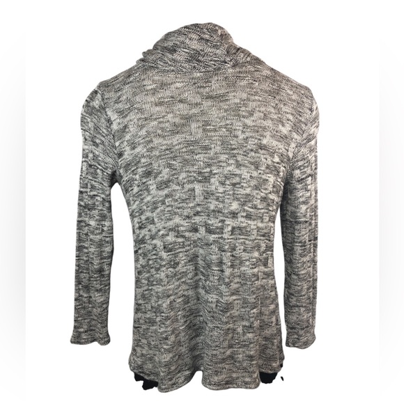 Chico’s Tunic Sweater Soft Cowl Neck Variegated Basket Weave Layered Look - Picture 2 of 8